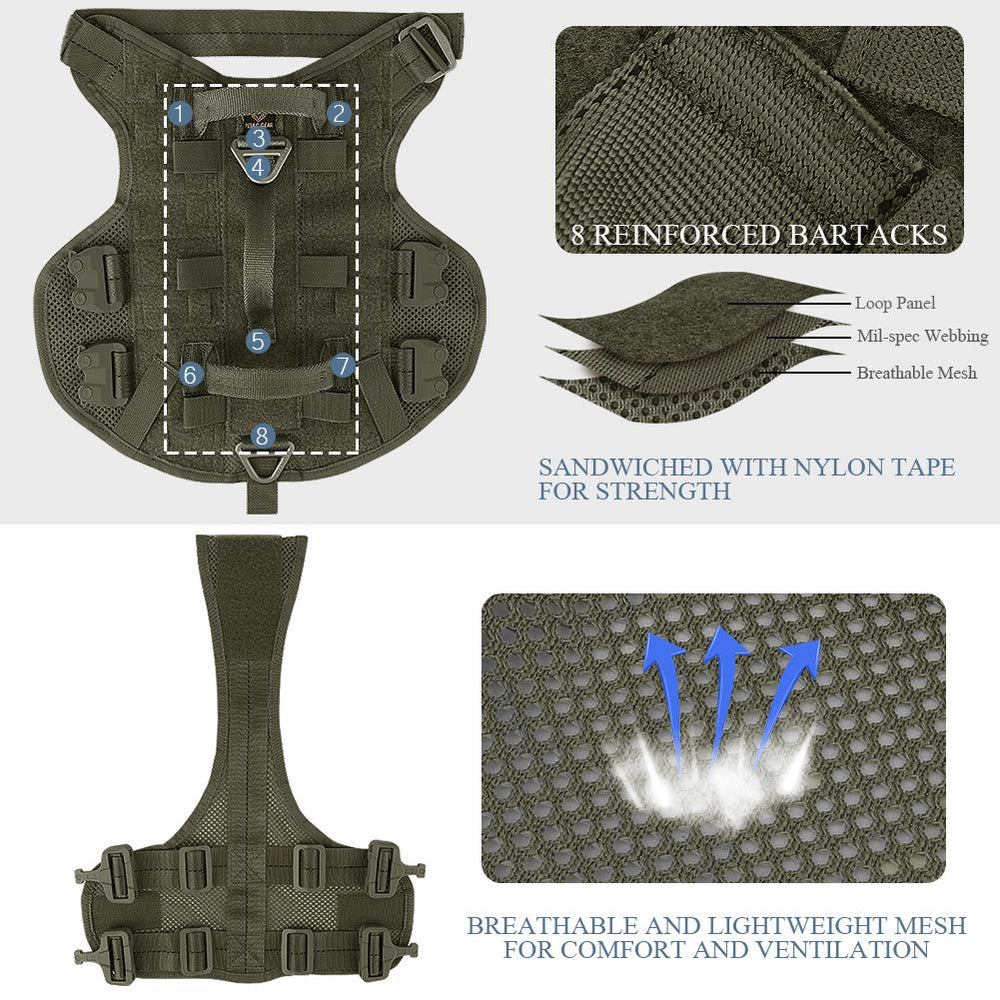 Harnais PETAC GEAR grande taille pour chiens de travail et missions.