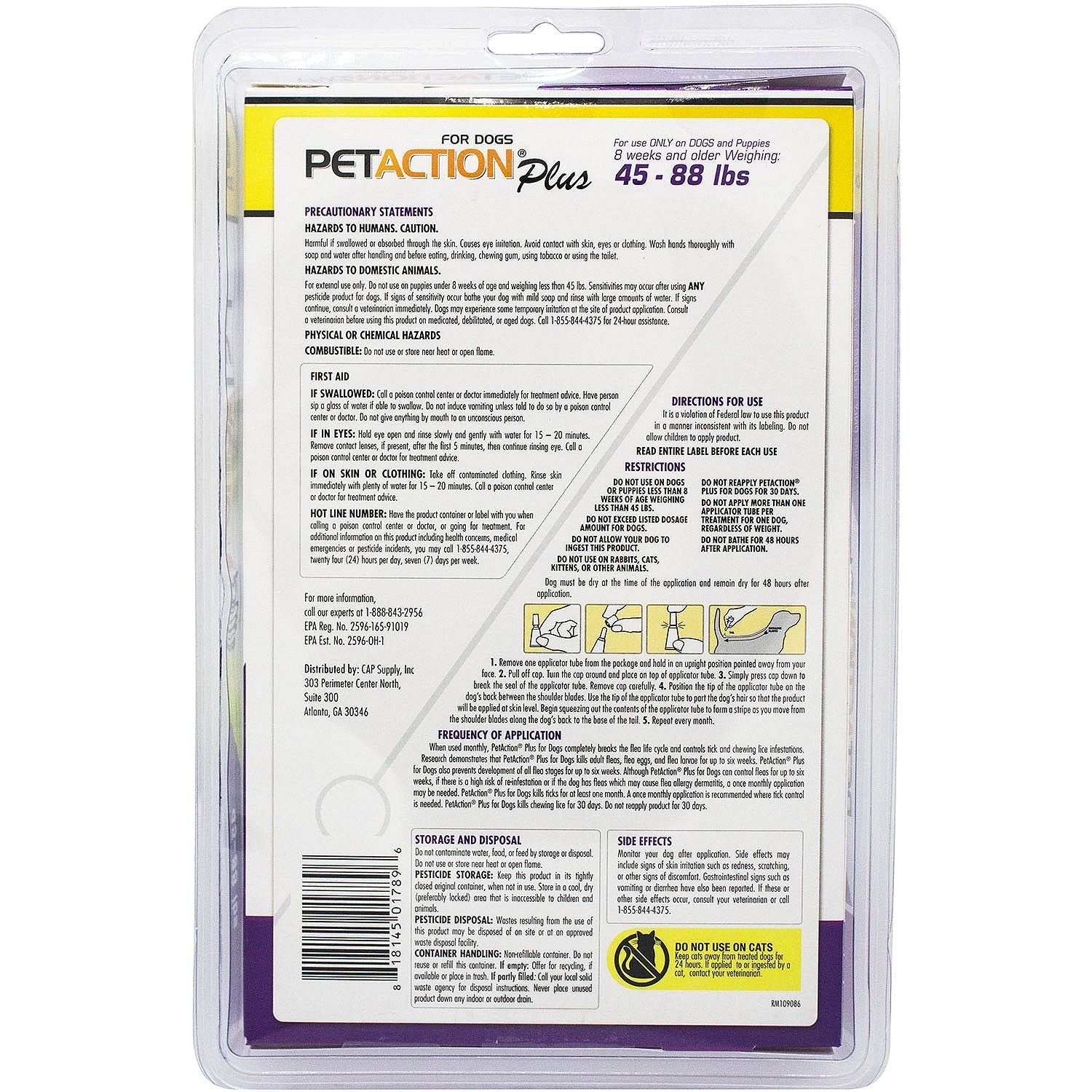 Pet Action Plus pour chiens, application sur le chien, pratique et protection durable