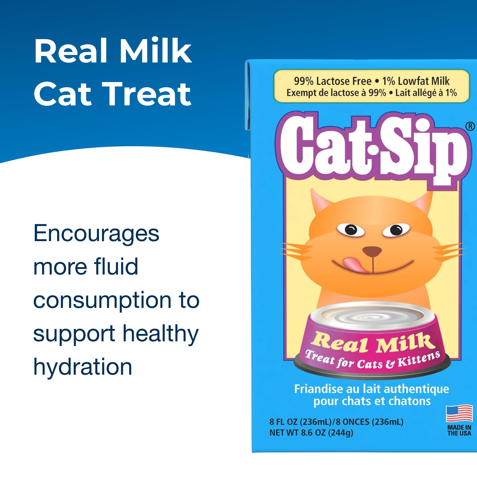 Cat-Sip PetAg emballage 12 paquets, pratique à offrir et à stocker.