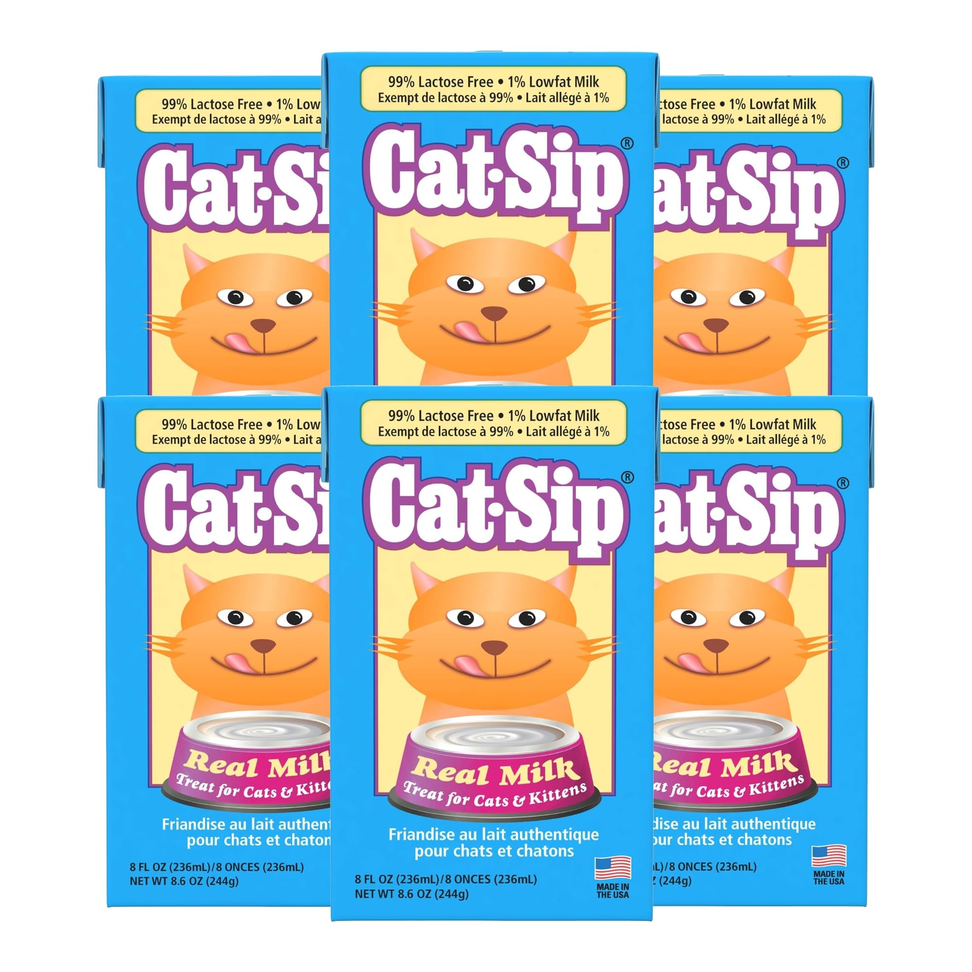 PetAg Cat-Sip lait réel — bouteille prête à servir pour chats, hydratation pratique