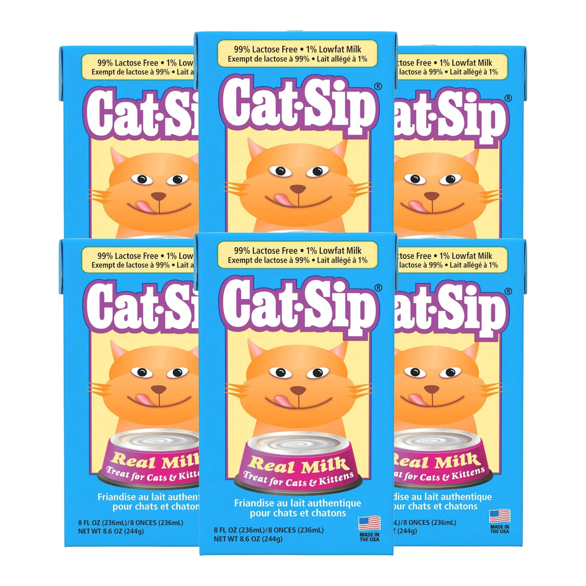 PetAg Cat-Sip lait réel — bouteille prête à servir pour chats, hydratation pratique