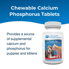 Comprimés masticables PetAg Calcium Phosphorus faciles à administrer.