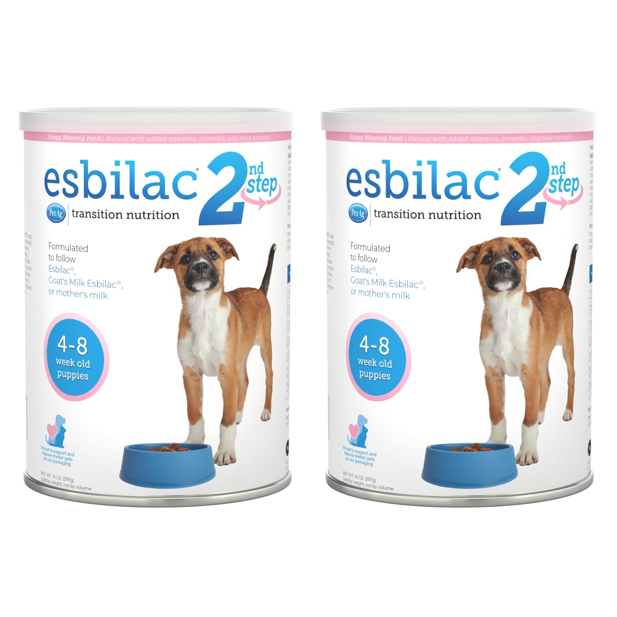 Esbilac PetAg 2e étape : paquets de 14 oz, pratique pour le sevrage des chiots.