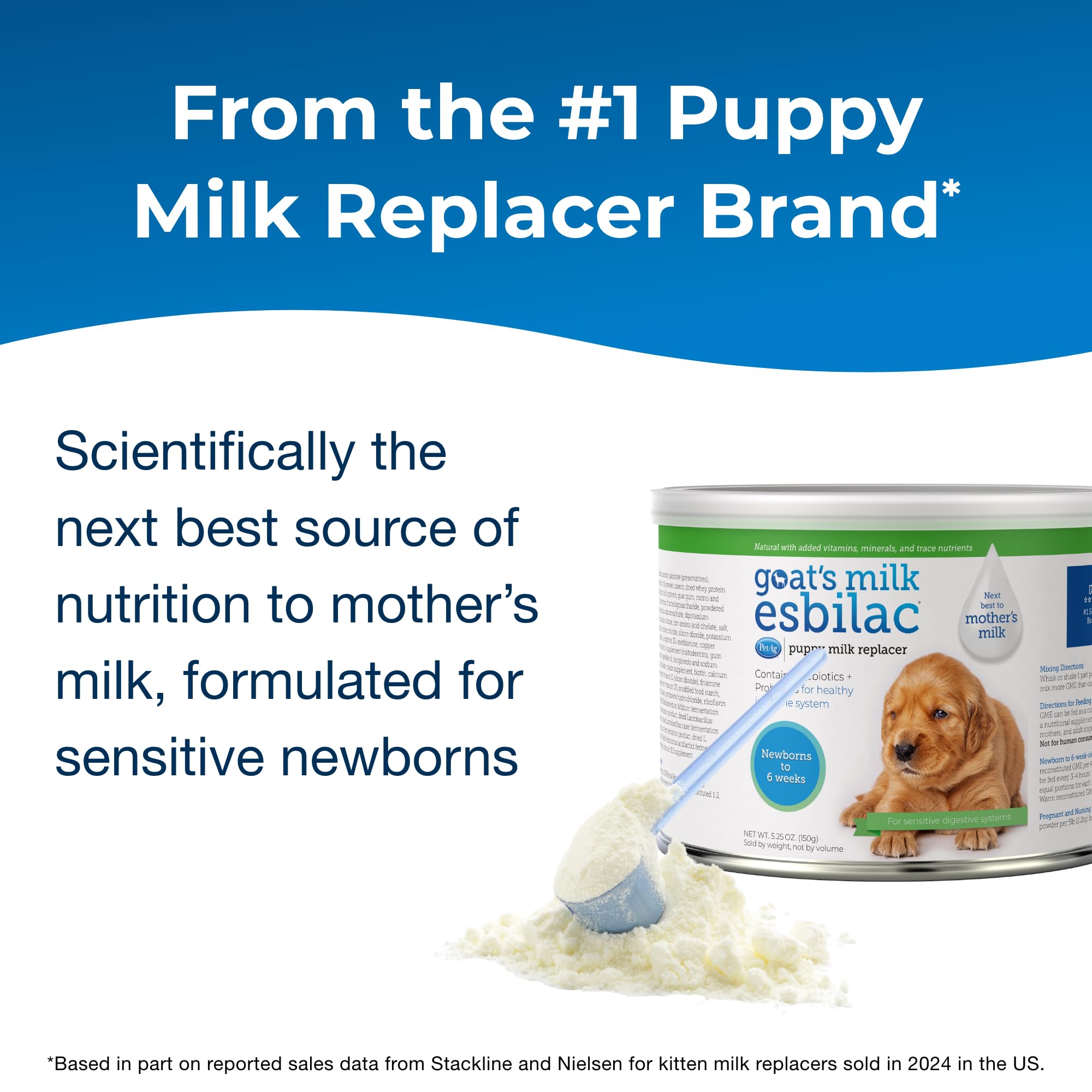 Esbilac PetAg — eau-chaude pour mélange, pratique pour nourrir les chiots.