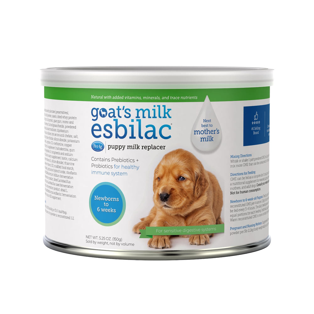 Esbilac PetAg, poudre-lait-chiot-boite : nutrition proche du lait maternel.