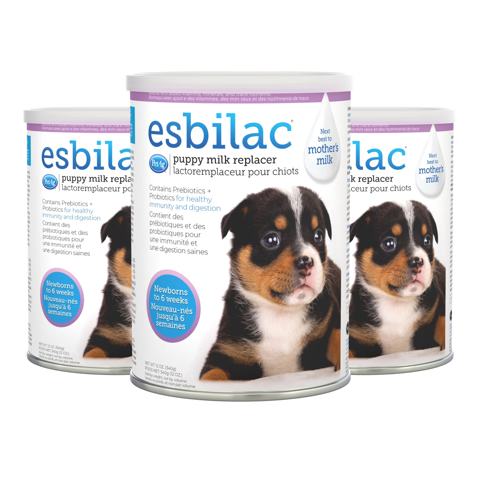Esbilac PetAg poudre lait chiot pack triple pour nutrition pratique