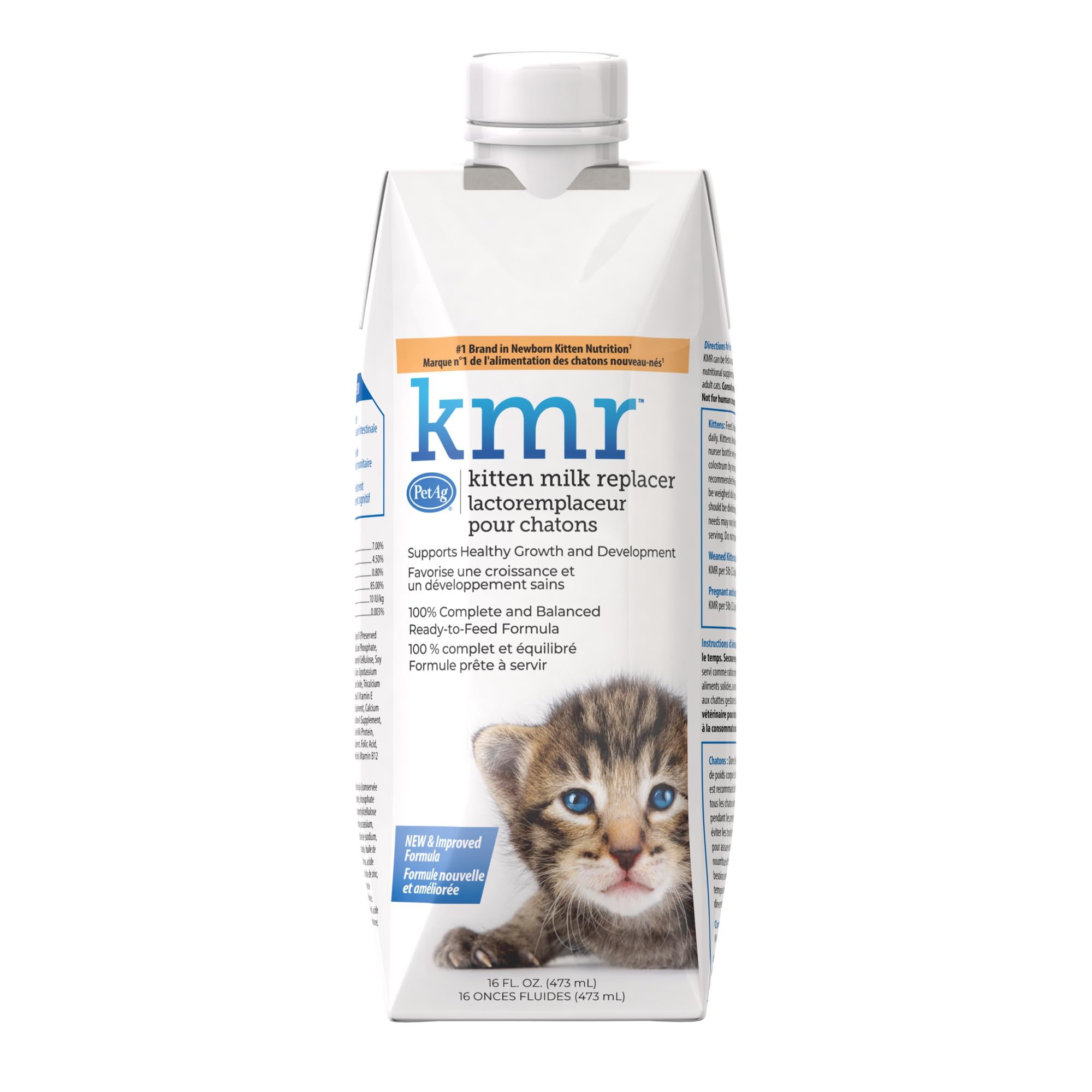 PetAg KMR bouteille liquide prête à servir, pratique pour nourrir les chatons.