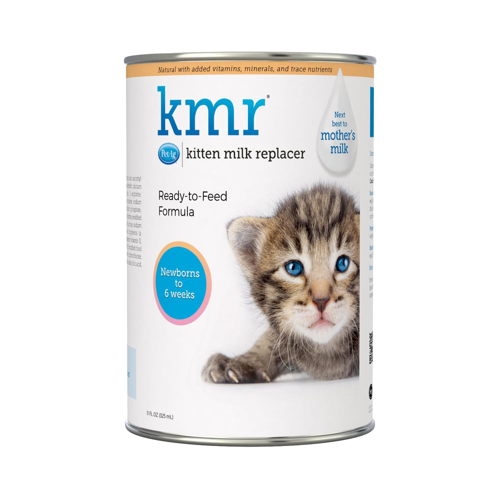 PetAg KMR lait chatons prêt à nourrir dans un biberon, usage simple pour chatons.