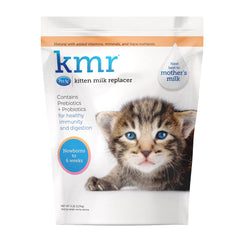 Lait chaton PetAg KMR en poudre dans l'emballage prêt à préparer.