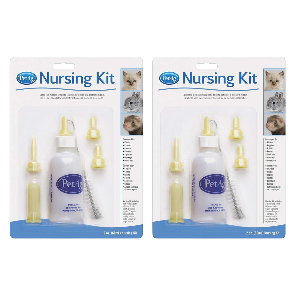 Kit PetAg Nursing Kit avec bouteille 2 oz et capuchon pour un suivi précis de l’alimentation.