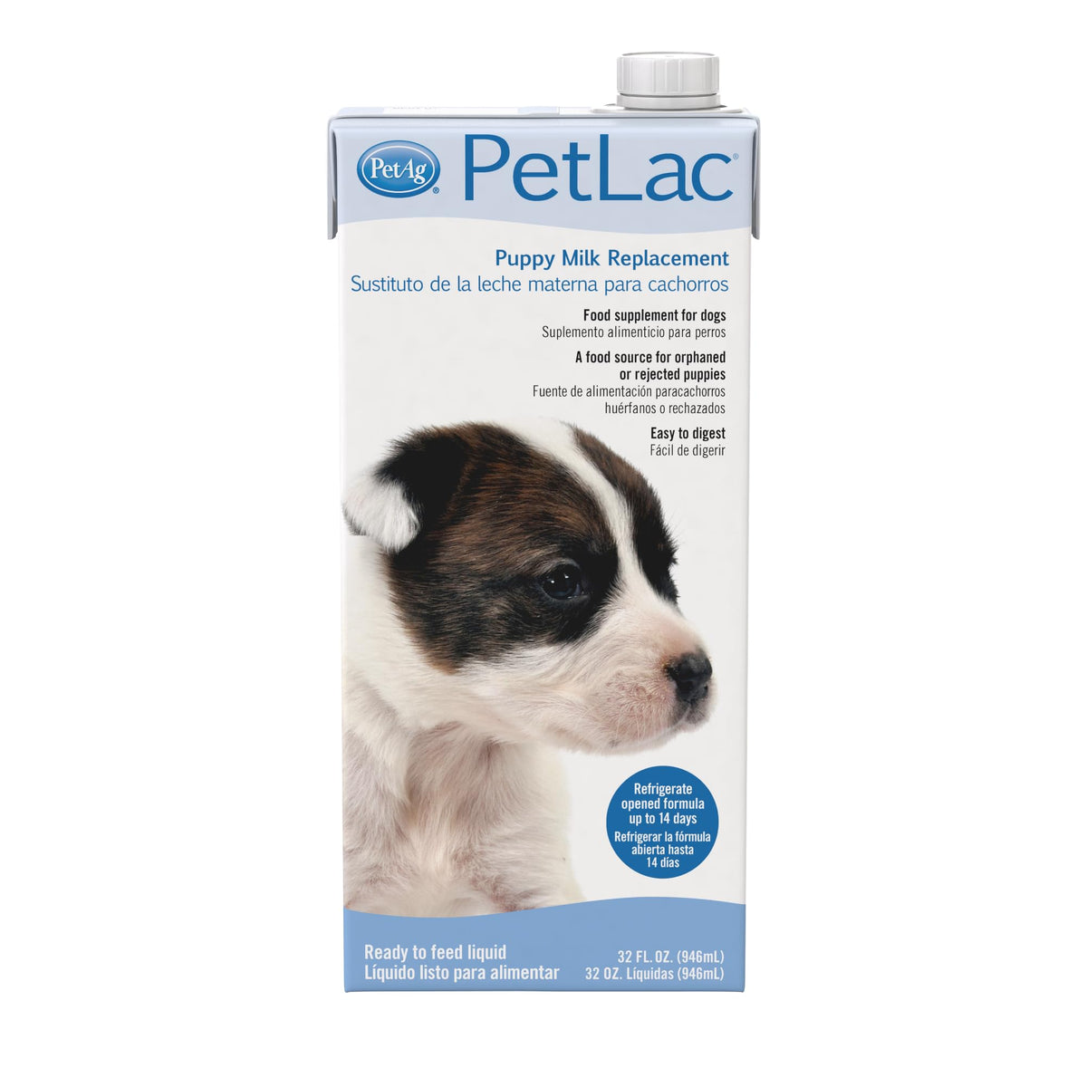 PetLac PetAg, bouteille chiots, soutient une croissance saine.