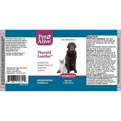 Granules PetAlive thyroïde dissous dans l'eau pour administration facile.
