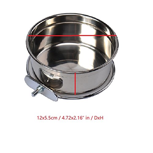 Gamelle Petall inox amovible pour cage, installation rapide et flexible