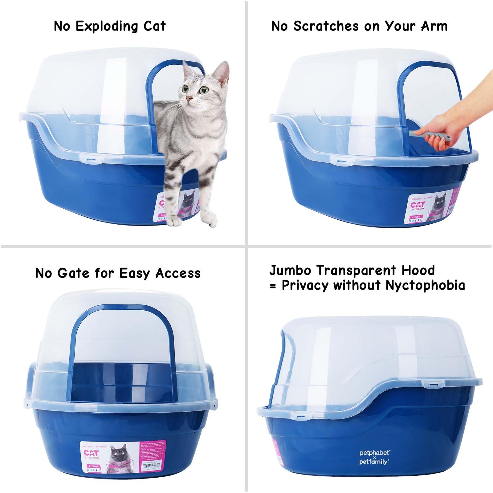 Dimensions Petphabet jumbo, espace généreux: 24,8 L x 20 P x 16,5 H pouces.