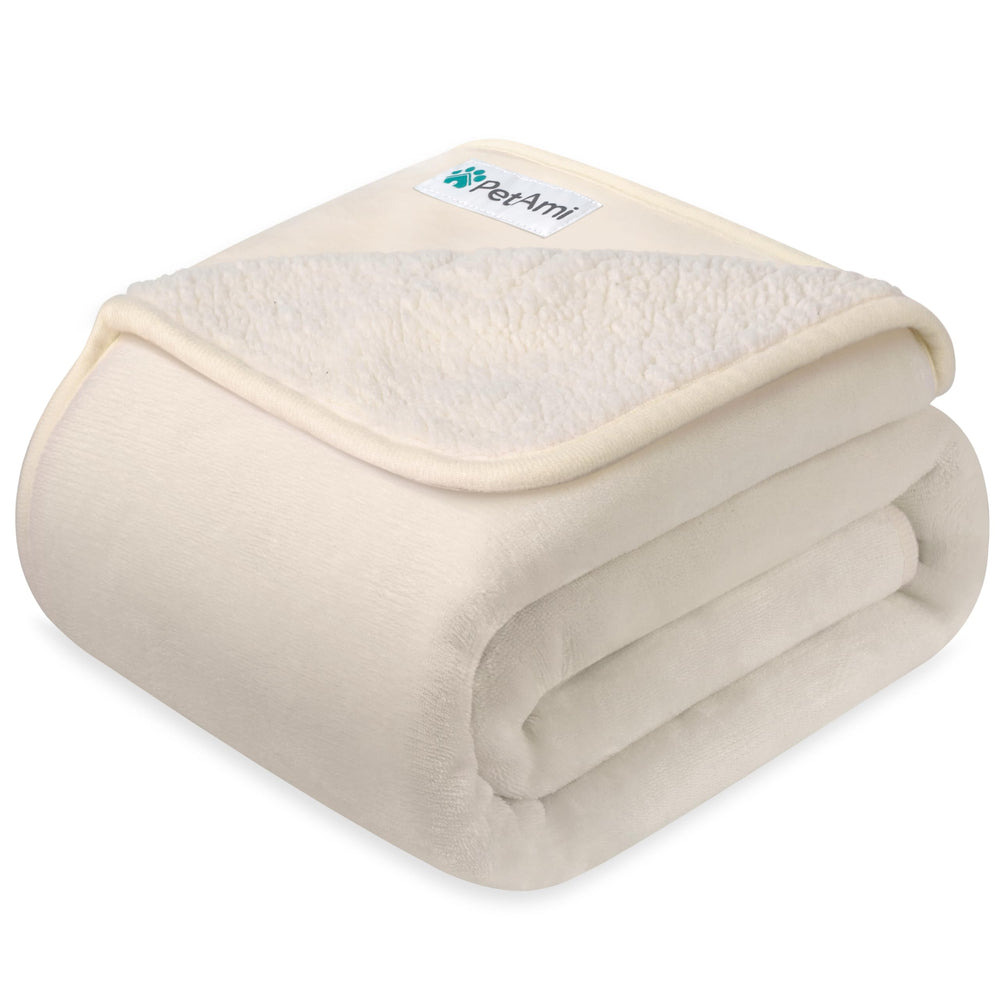 PetAmi Couverture imperméable Sherpa pour canapé et meubles, protection efficace