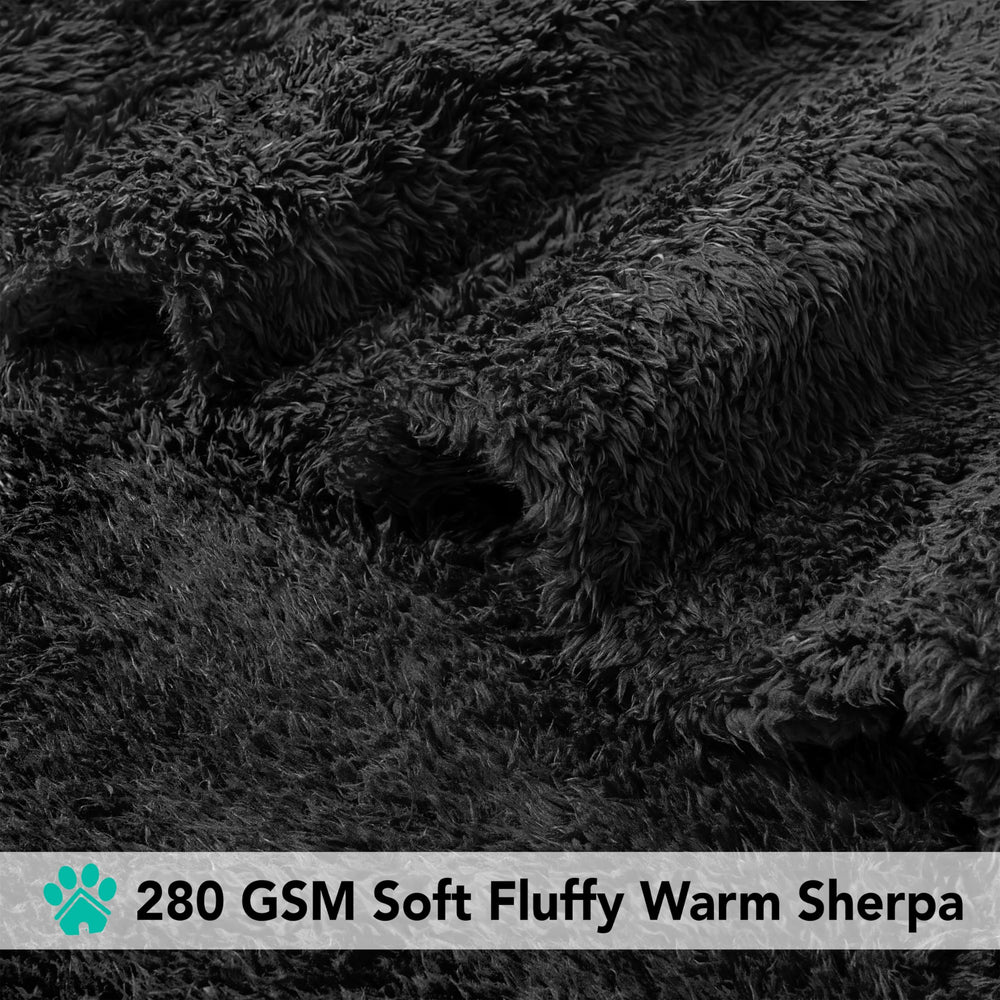 PetAmi couverture noire anti-anxiété douce pour calmer lors du repos.