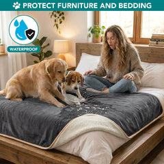 PetAmi couverture réversible sherpa peluche apporte chaleur et confort.