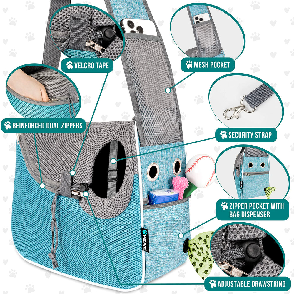 Porte-chien PetAmi avec lit sherpa amovible pour repos chaleureux lors des trajets.