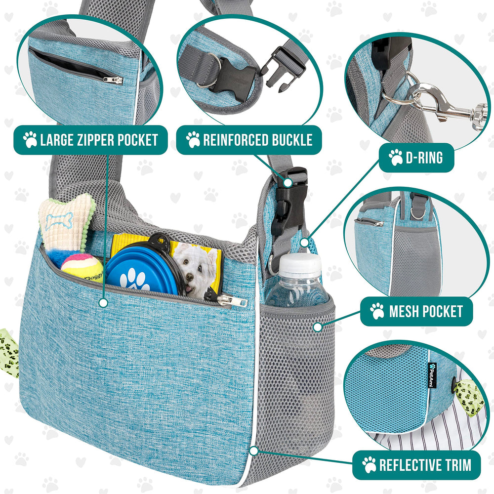 Porte-chien PetAmi, ventilation par mailles pour garder l’animal au frais.