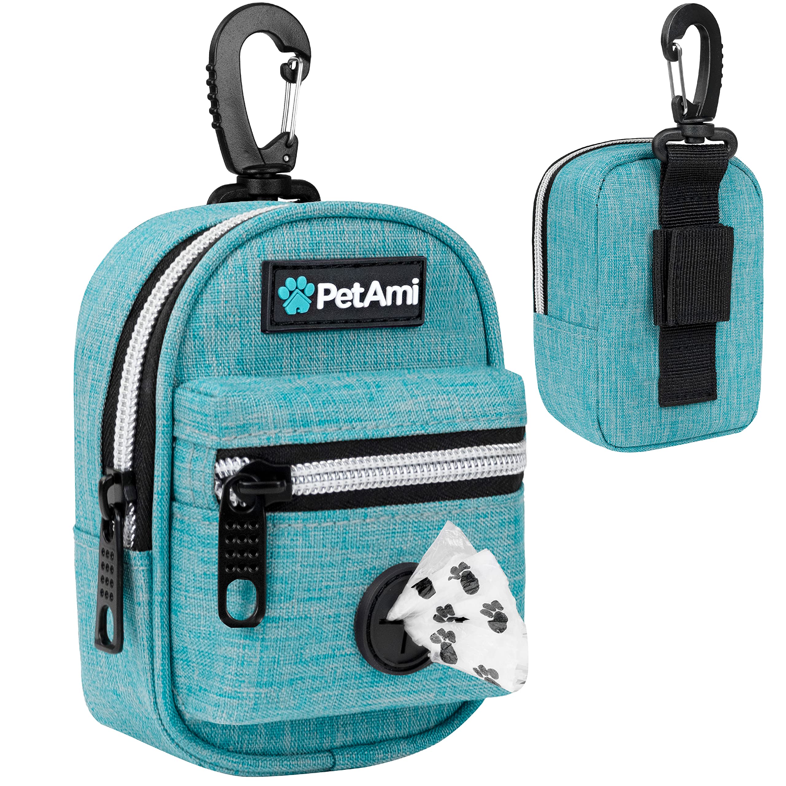 Porte-sacs PetAmi pour laisse avec clip, accès rapide lors des promenades.