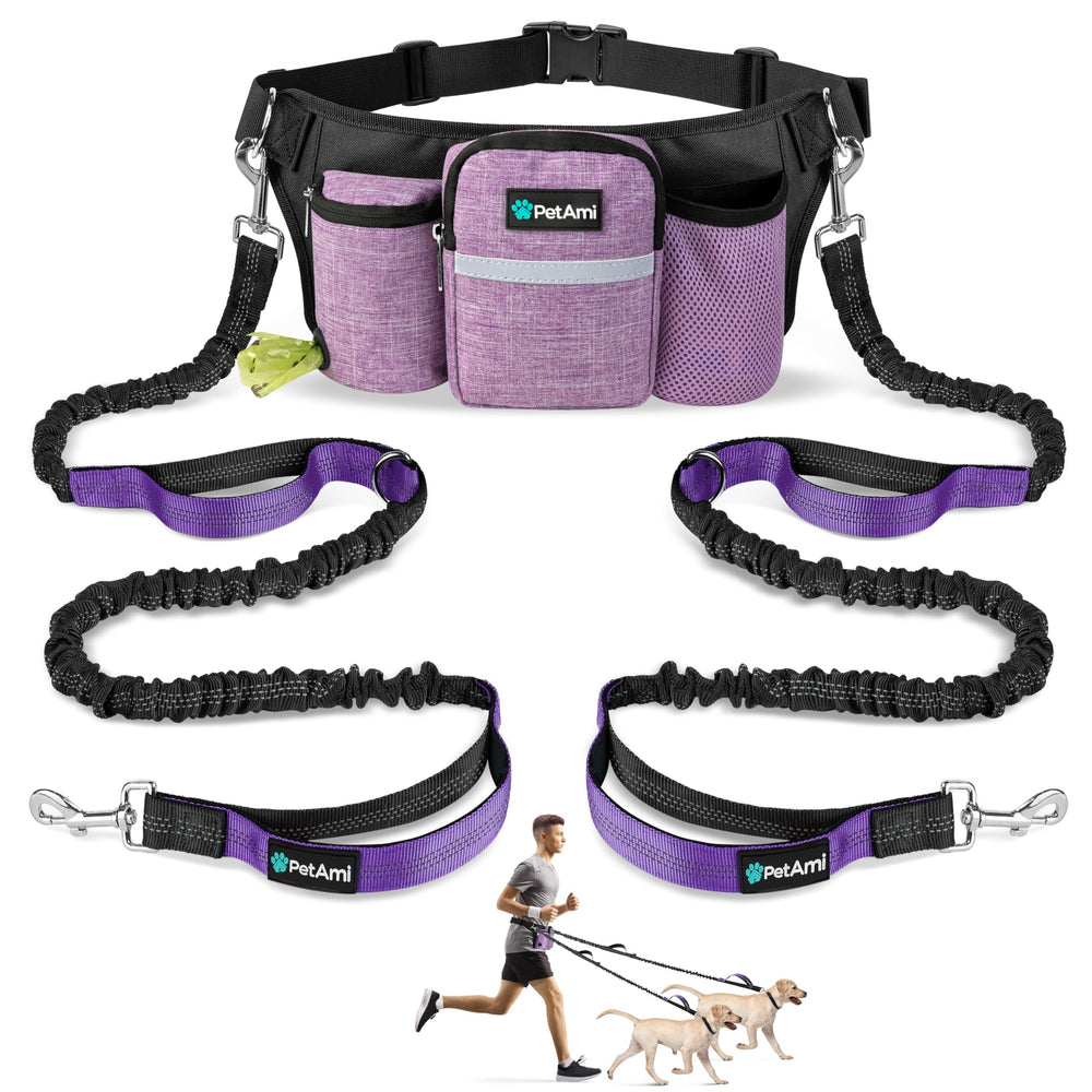 PetAmi Premium Laisse Double Main Libres, contrôle pratique lors des promenades.