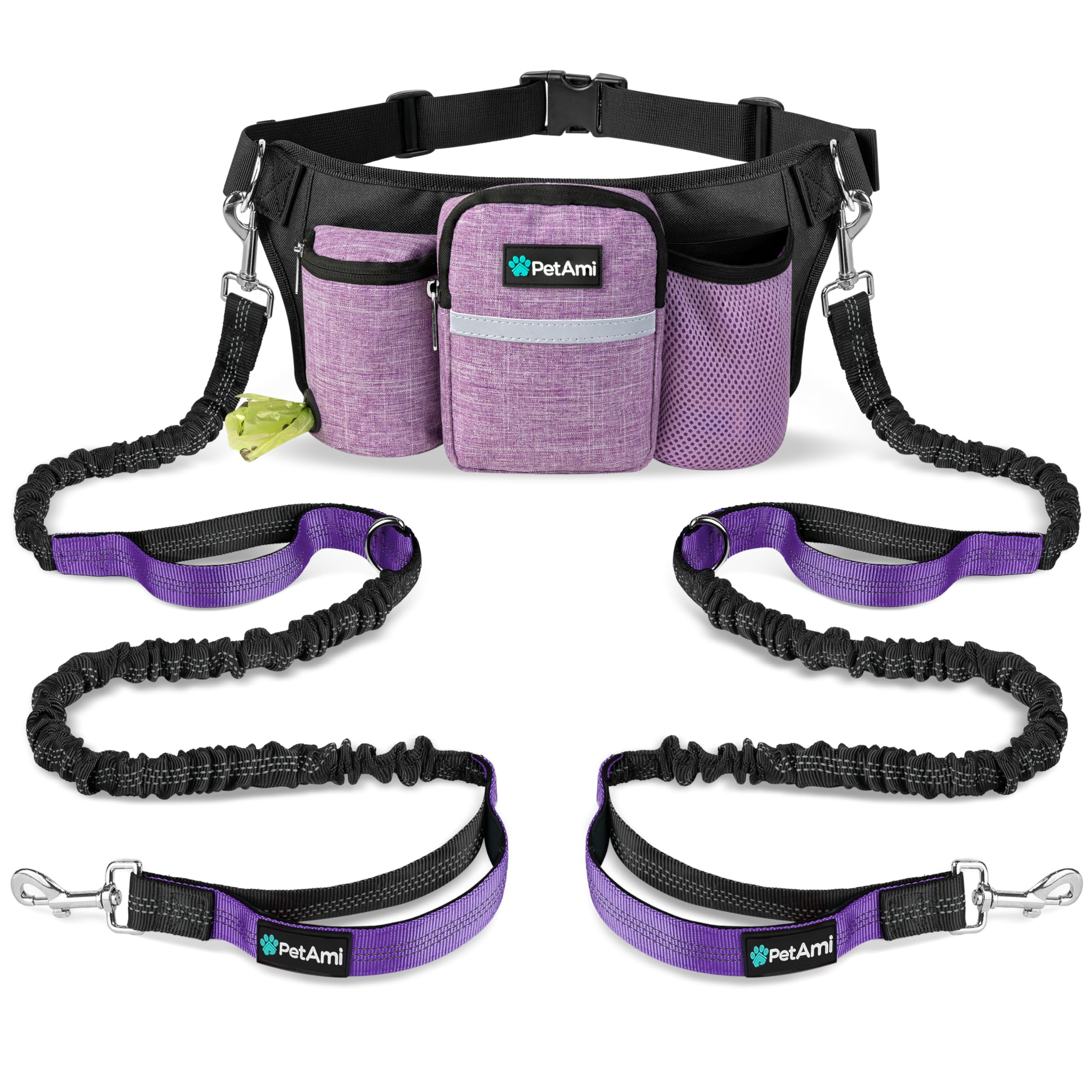 PetAmi Premium Violet élégant, accessoire fonctionnel et tendance pour sorties.