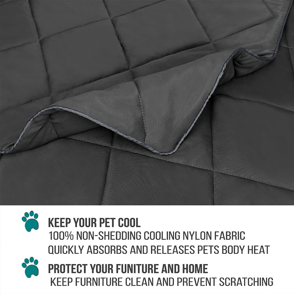 Protection des meubles par la couverture PetAmi, réduit les poils et l’usure.