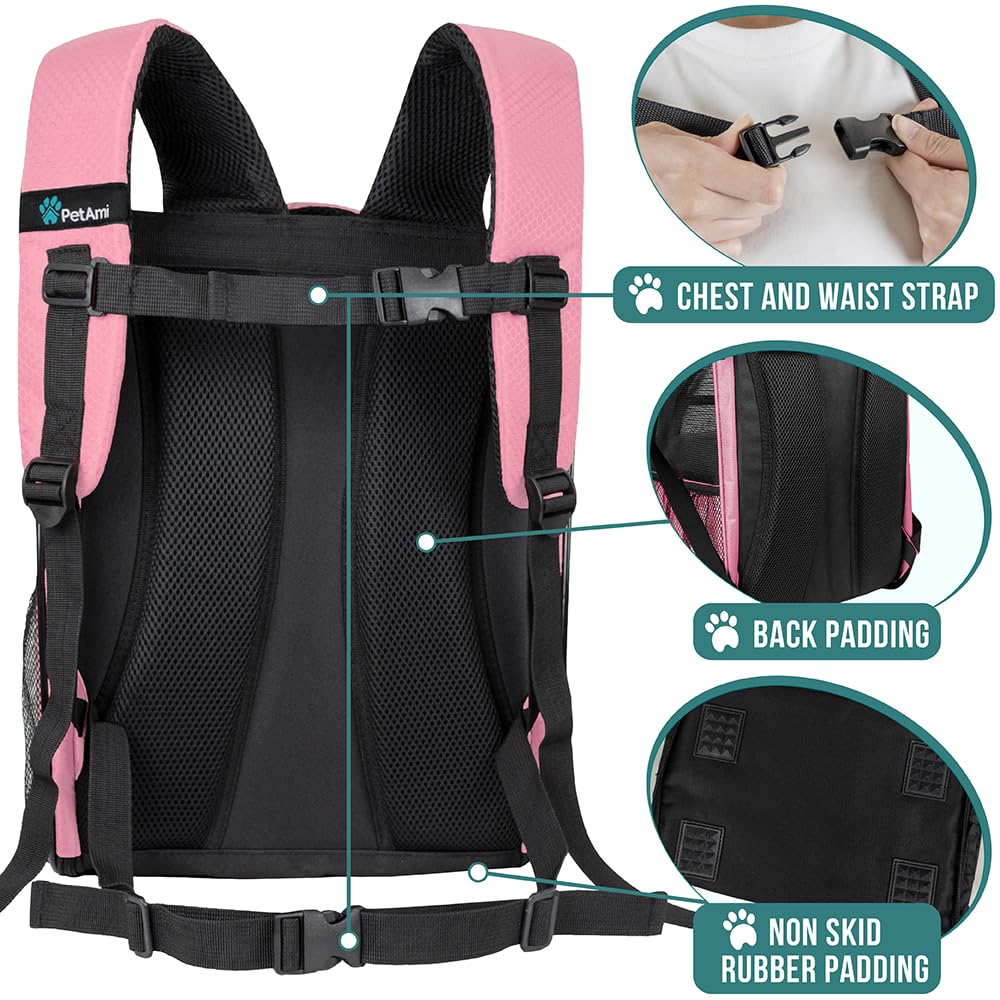 PetAmi sac à dos avec poches pratiques pour essentiels et hydratation.