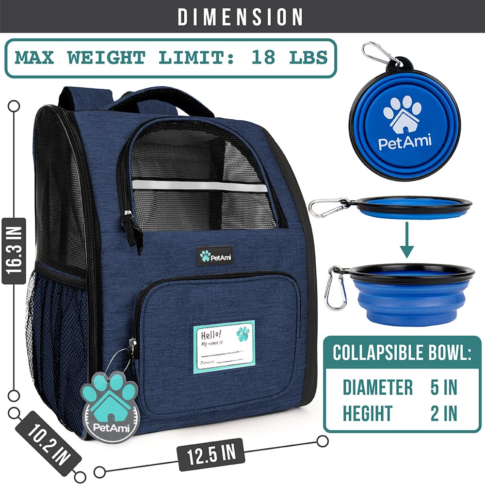 PetAmi Sac-dos entree-double: deux ouvertures pour un acces rapide.