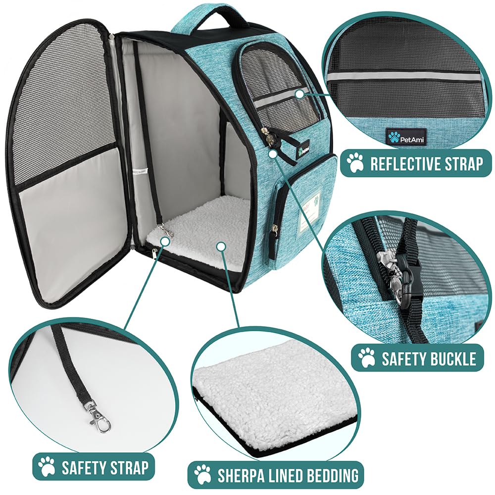 PetAmi Sac dos animal, structure robuste pour rester en place.