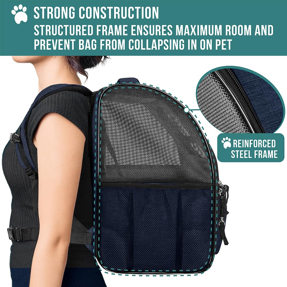 PetAmi Sac-dos confort-dos-epaule: rembourrage pour les longs trajets.
