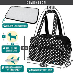 PetAmi Sac petit chien, sécurité intérieure avec boucle, voyage sans fuite.