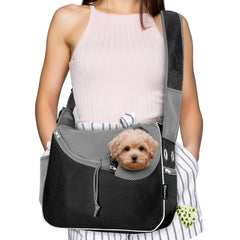 PetAmi sac porte-crossbody pour petit chien – accès frontal et confort lors des sorties.