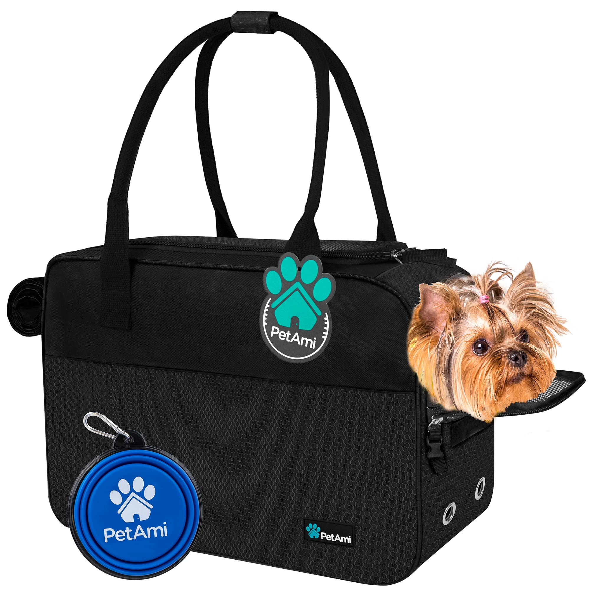 PetAmi sac de transport ventilé pour petit chien, confort en voyage.