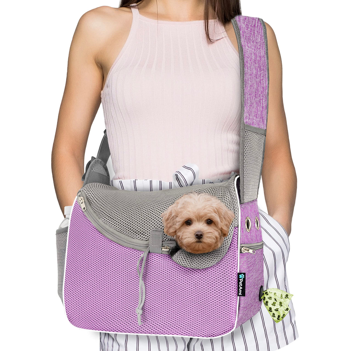 Le PetAmi sacoche-porte-animal petit-chien-chat: confort et praticité en déplacement.