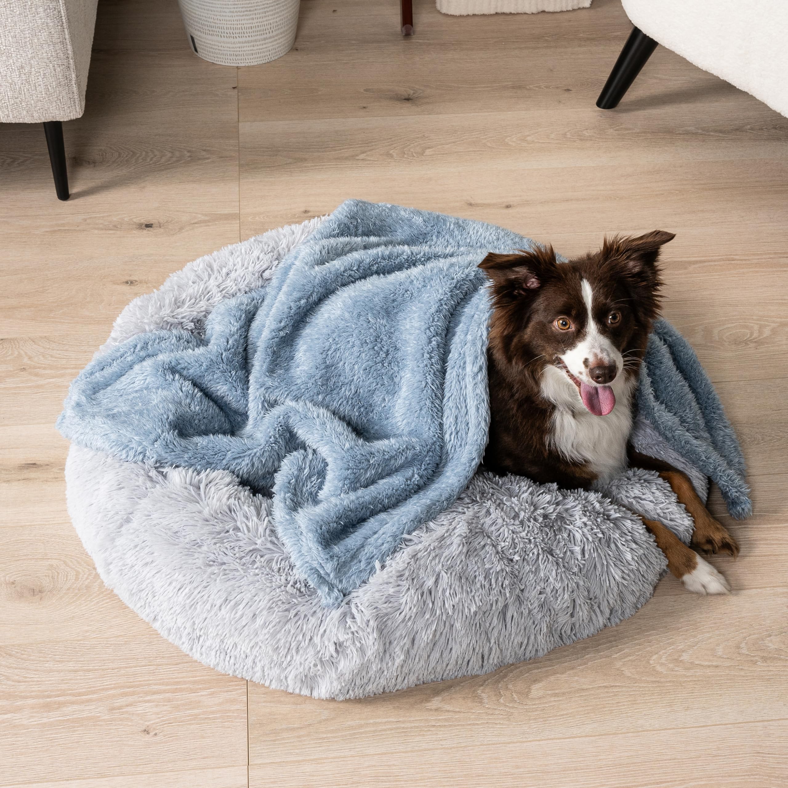 PetAmi sherpa bleu, toucher doux pour les voyages.