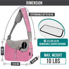 Matelas sherpa amovible doux pour repos dans le PetAmi sling carrier.