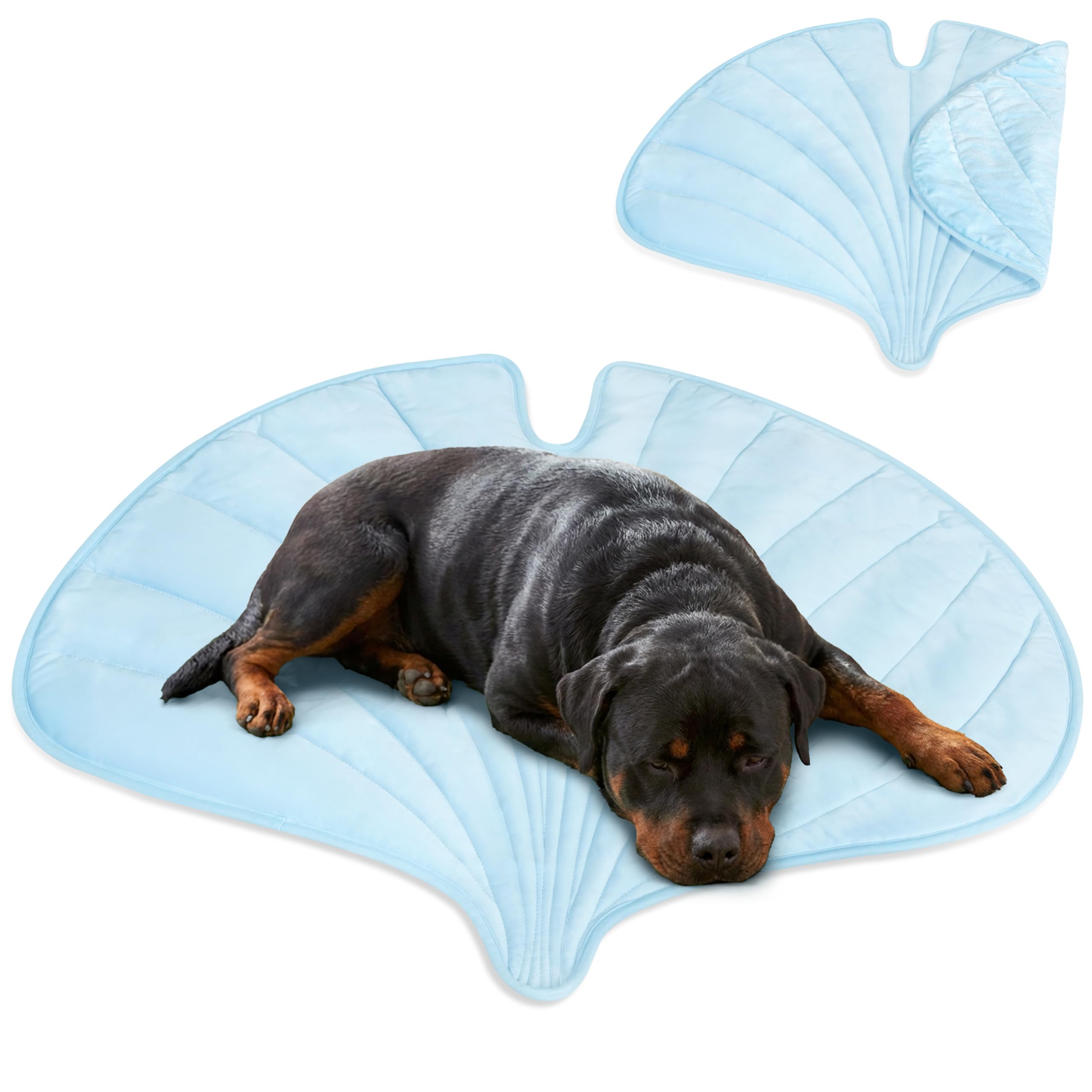 PetAmi tapis rafraîchissant forme feuille de ginkgo, apaise la chaleur chez votre chien