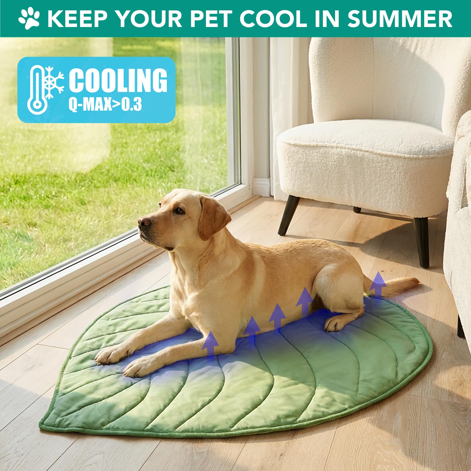 PetAmi Tapis rafraichissant en nylon, refroidit naturellement sans eau ni électricité.