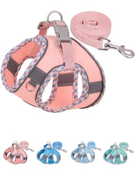Harnais Petank rose jacquard mesh : confort respirant pour les sorties quotidiennes
