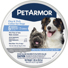PETARMOR collier anti-puces et tiques pour chien montrant protection de 6 mois