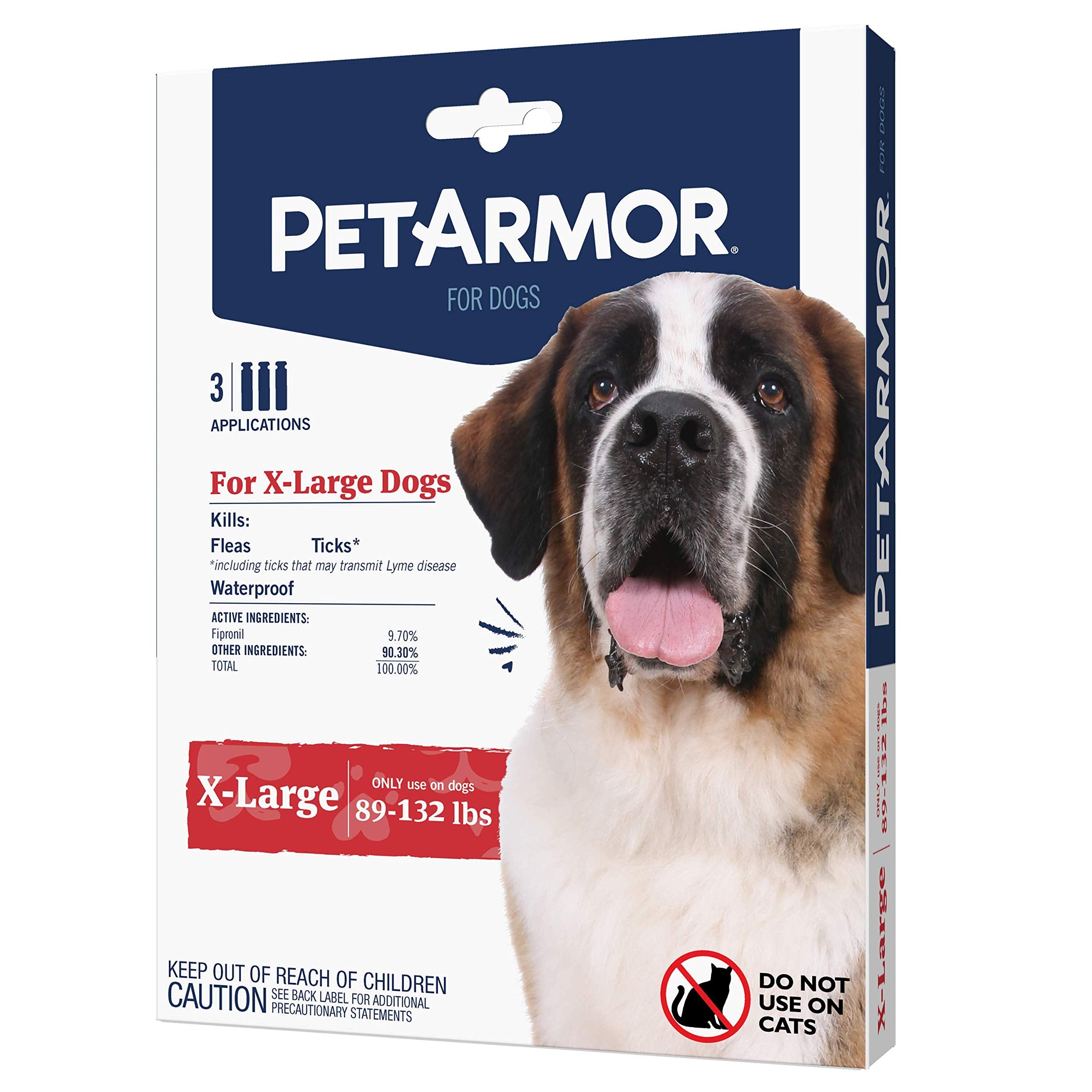 PETARMOR emballage prêt pour chiens extralarges, protection pratique contre les puces et tiques.