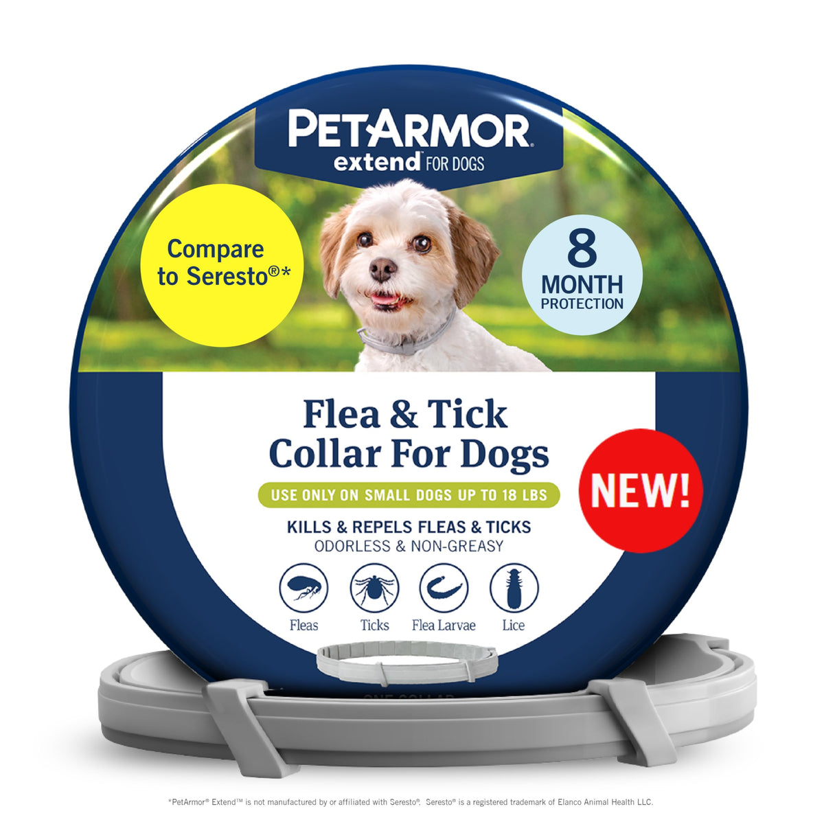 Collier PetArmor Extend pour petit chien jusqu’à 18 lb protège contre puces et tiques