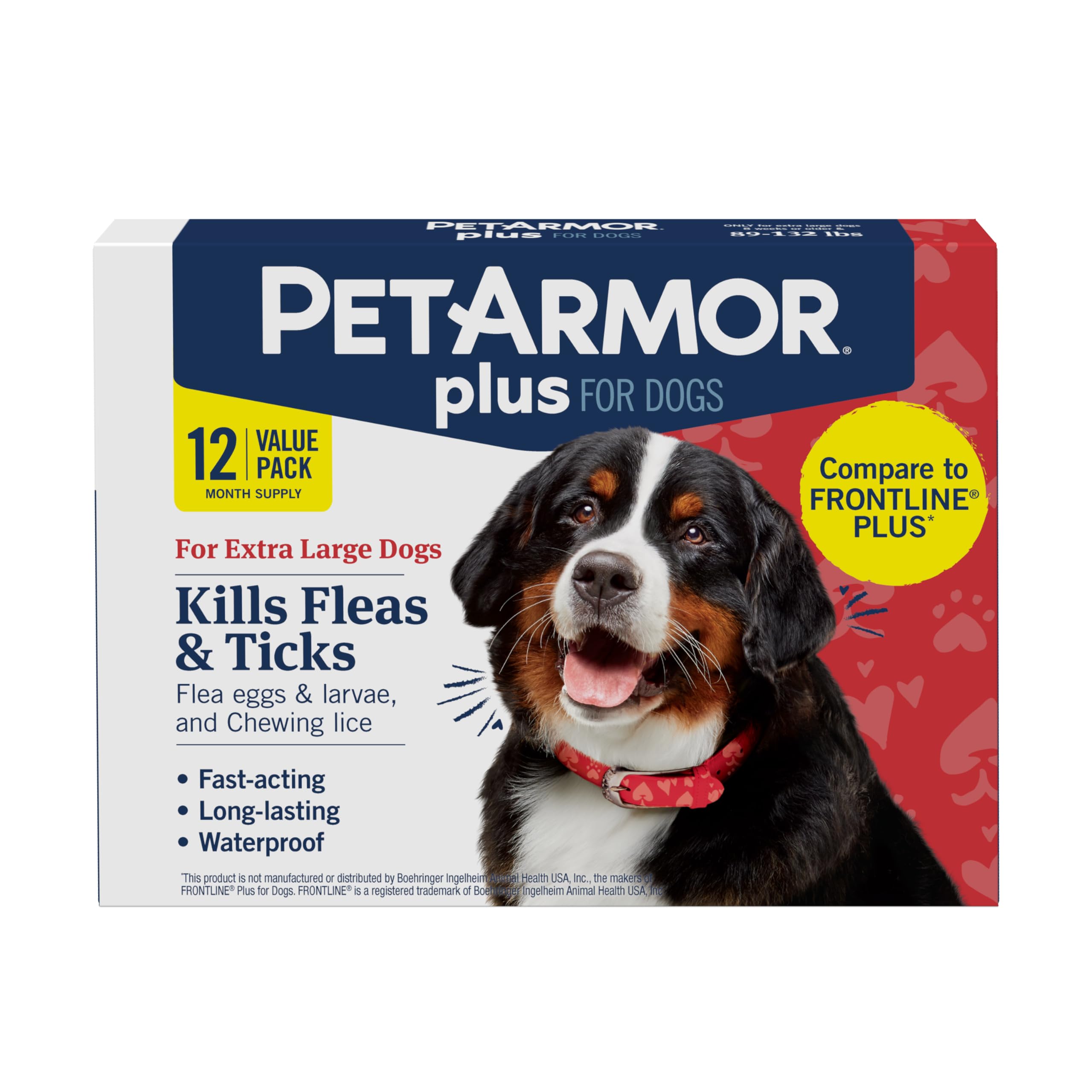 PetArmor Plus: bouteille topique prête à l'emploi pour chien extragrand, contrôle puces.