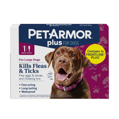 PetArmor Plus prévient puces et tiques pour chien, protection durable.