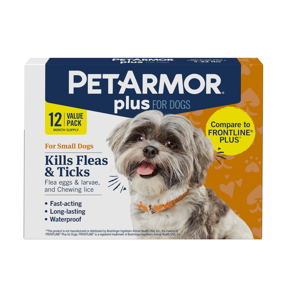 Emballage PetArmor Plus pratique pour chien petit.