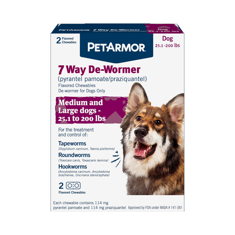 Tablettes vermifuge PetArmor pour chien grand, administration facile.