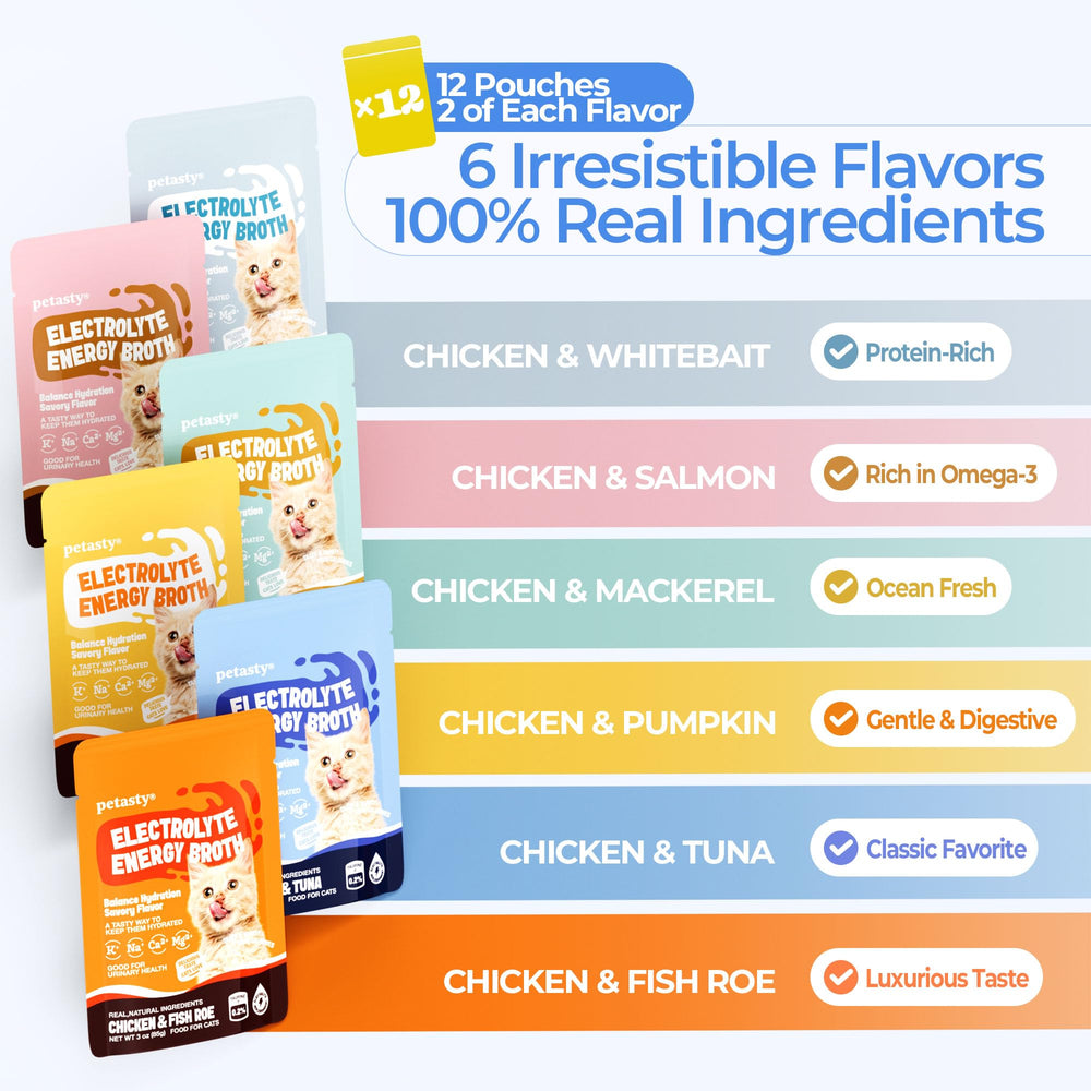 PETASTY Bouillon chat ingrédients naturels sans additifs.