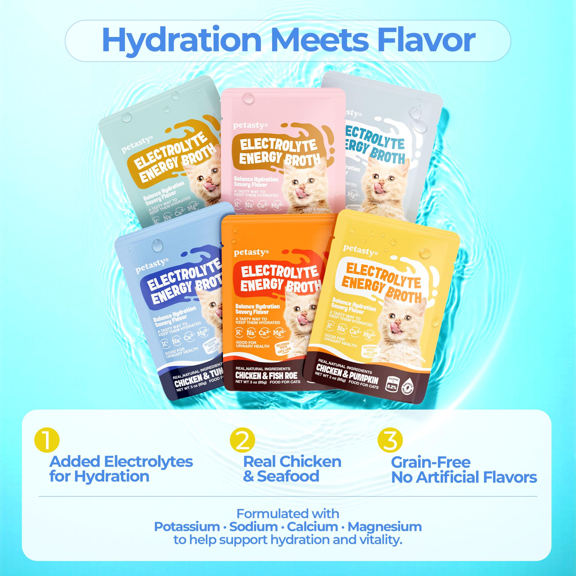 PETASTY Bouillon chat variations repas pour chats exigeants.