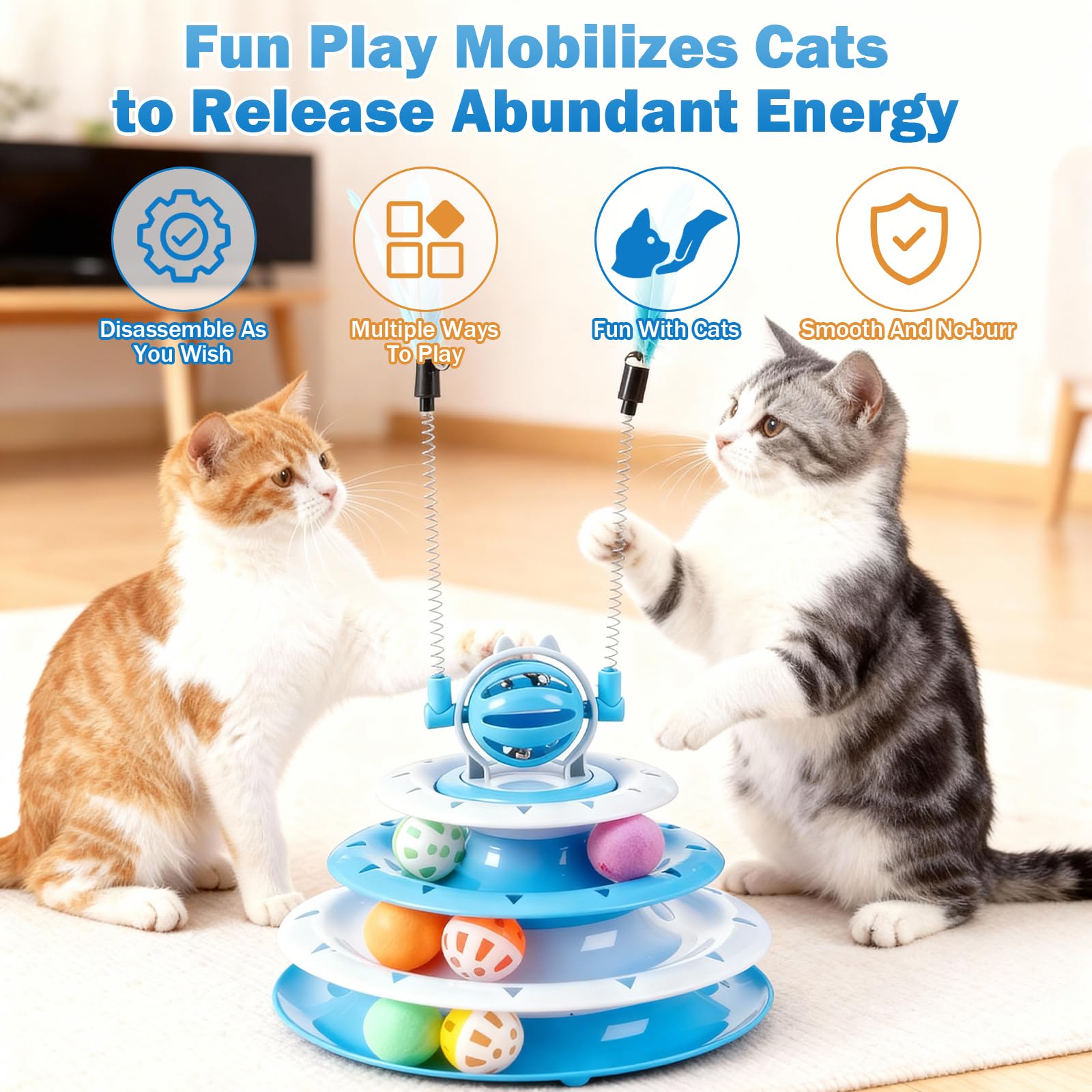 Petayouj deux bâtons teaser pour chat, jeu interactif